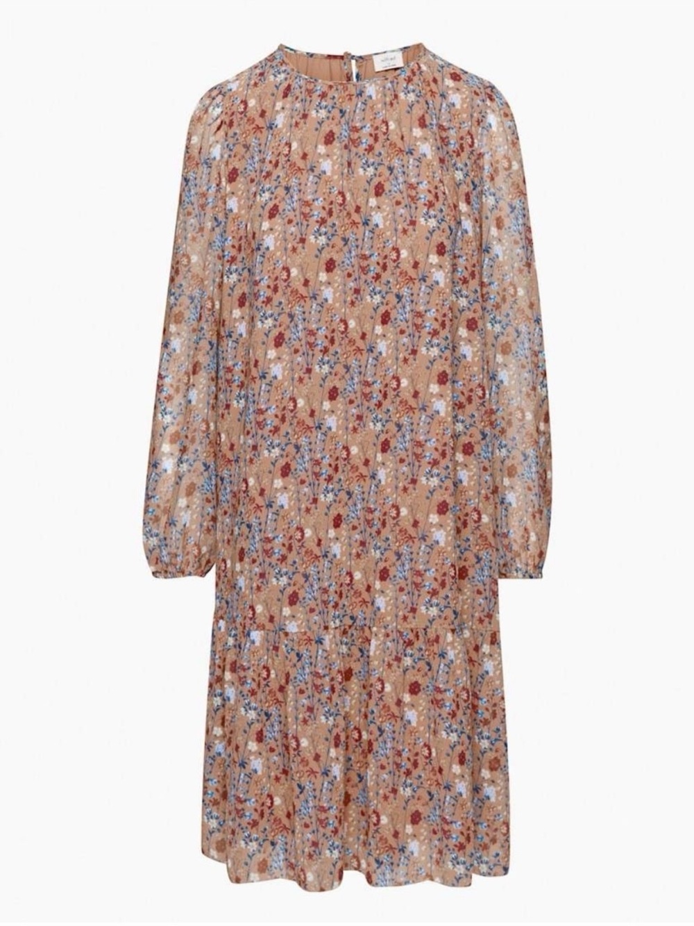 Aritzia Floral Long-Sleeve Tiered Midi Dress